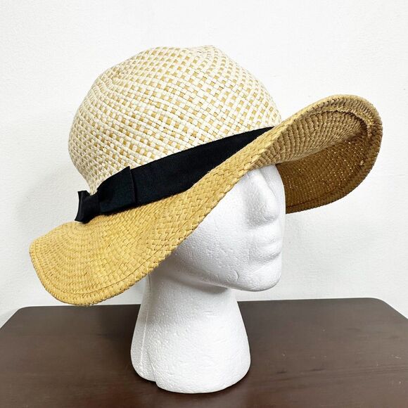 Something Navy Woven Panama Sun Hat One Size - Picture 1 of 9